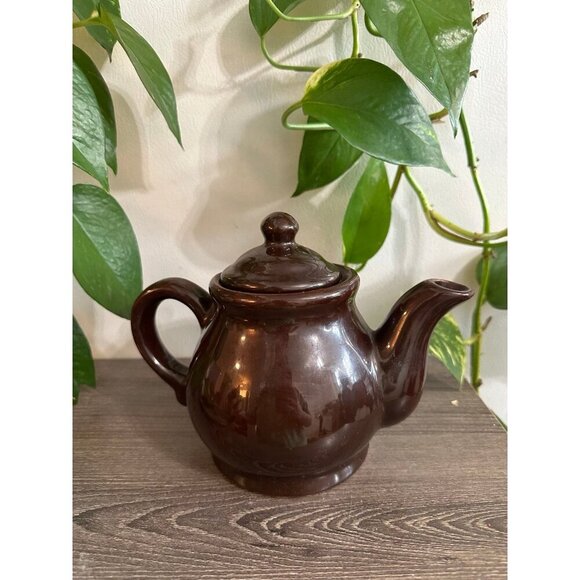 Vintage Brown Ceramic Teapot - Picture 1 of 7
